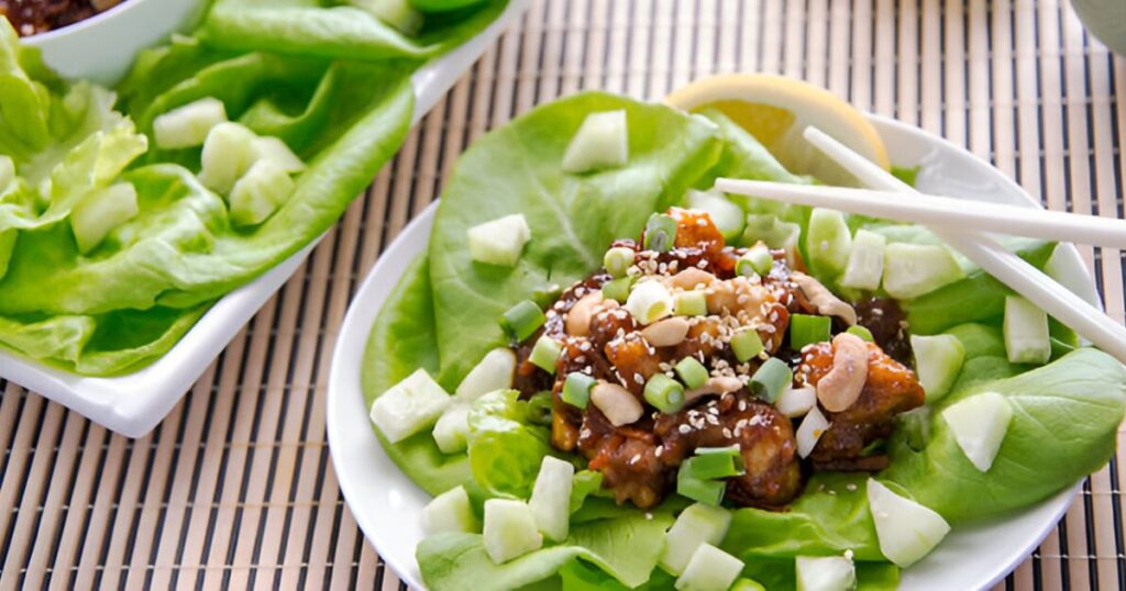 Peanut-Sesame Chicken Lettuce Cup