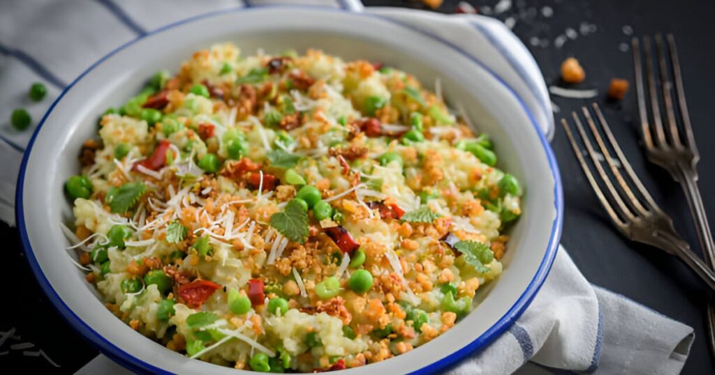Creamy Pea Barley Risotto