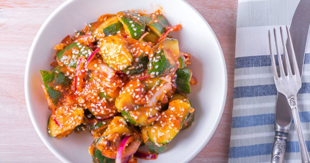Spicy Zucchini and Kimchi Quinoa Salad